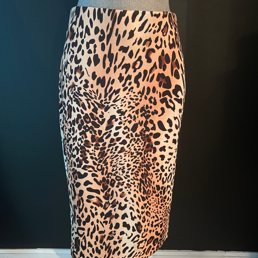 ECI NY Leopard Print Stretchy Pencil Skirt Size Small